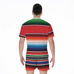 Vintage Mexican Serape Pattern Print Men's Rompers