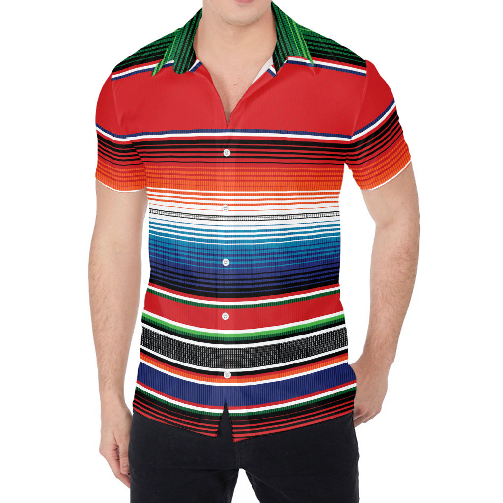 Vintage Mexican Serape Pattern Print Men's Shirt