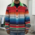 Vintage Mexican Serape Pattern Print Men's Shirt Jacket