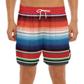 Vintage Mexican Serape Pattern Print Men's Split Running Shorts