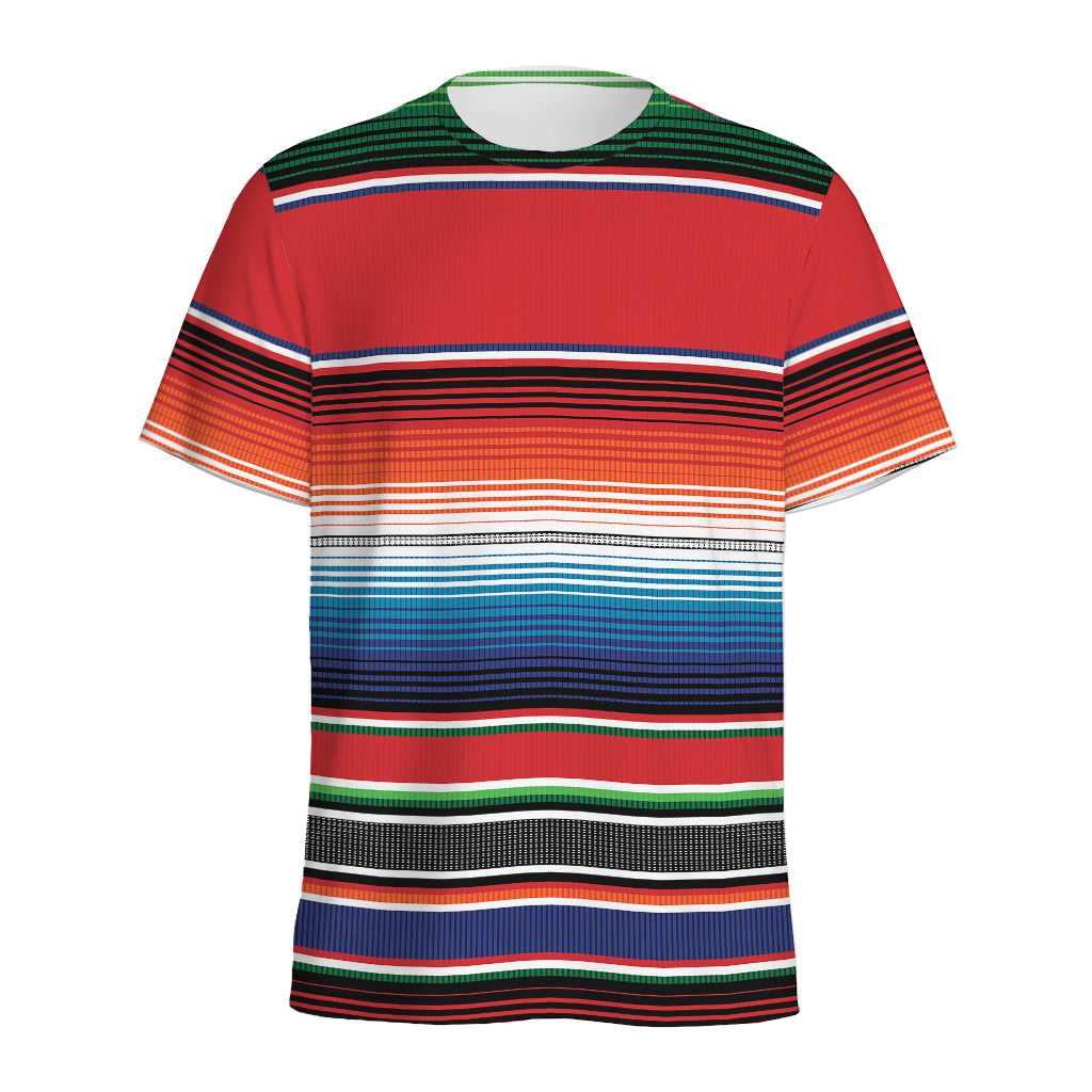 Vintage Mexican Serape Pattern Print Men's Sports T-Shirt