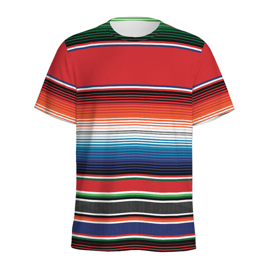Vintage Mexican Serape Pattern Print Men's Sports T-Shirt