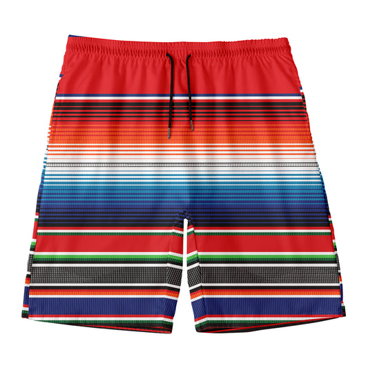 Vintage Mexican Serape Pattern Print Men's Swim Trunks