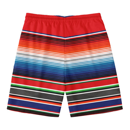 Vintage Mexican Serape Pattern Print Men's Swim Trunks
