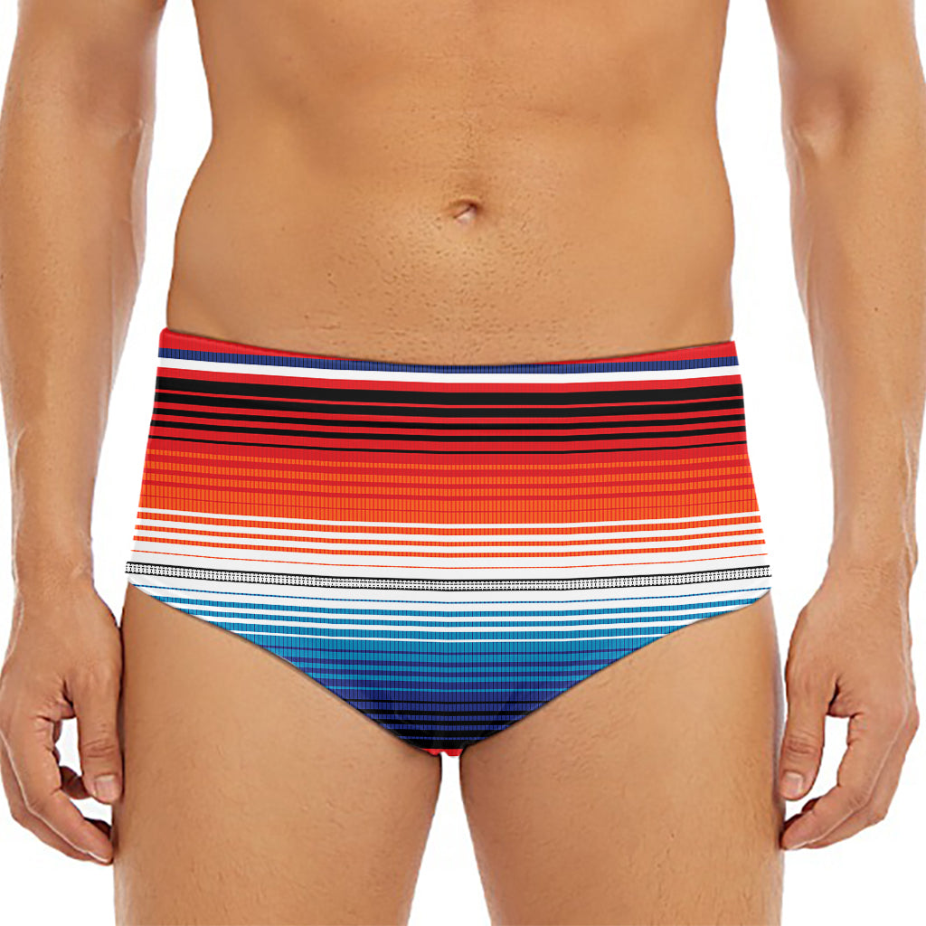 Vintage Mexican Serape Pattern Print Men's Triangle Swim Briefs