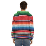 Vintage Mexican Serape Pattern Print Men's Velvet Pullover Hoodie