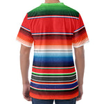 Vintage Mexican Serape Pattern Print Men's Velvet T-Shirt