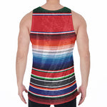 Vintage Mexican Serape Pattern Print Men's Velvet Tank Top