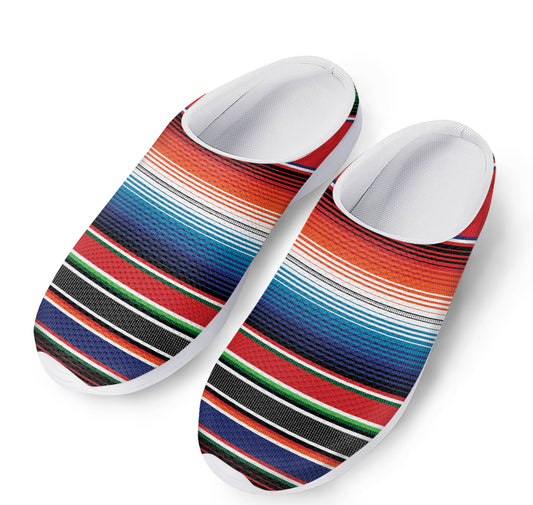 Vintage Mexican Serape Pattern Print Mesh Casual Shoes