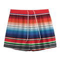 Vintage Mexican Serape Pattern Print Mesh Shorts