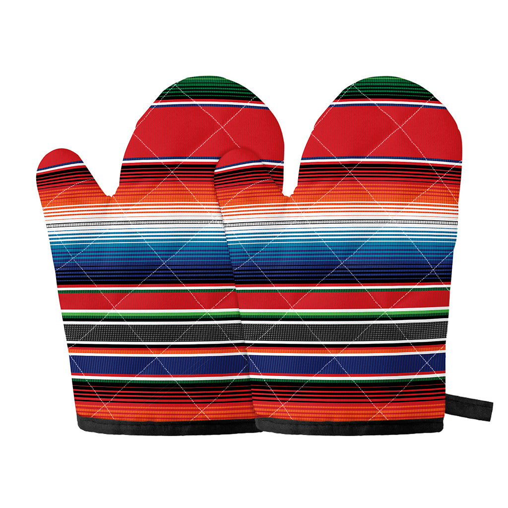 Vintage Mexican Serape Pattern Print Oven Mitts