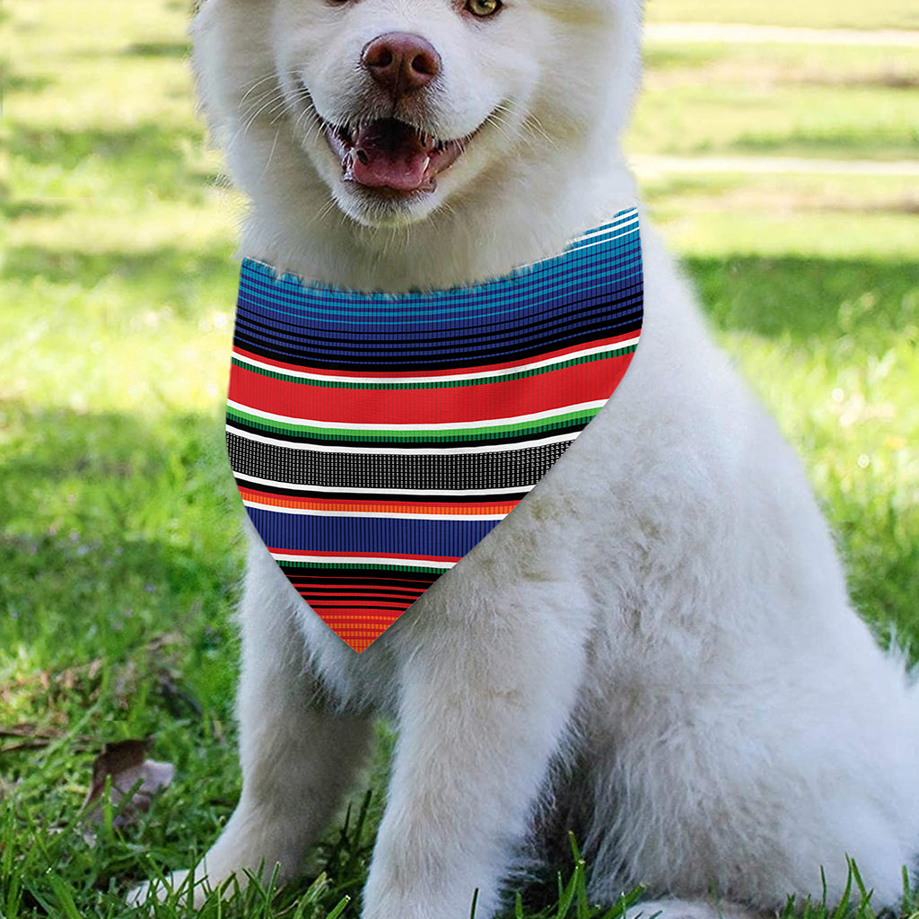 Vintage Mexican Serape Pattern Print Over The Collar Dog Bandana