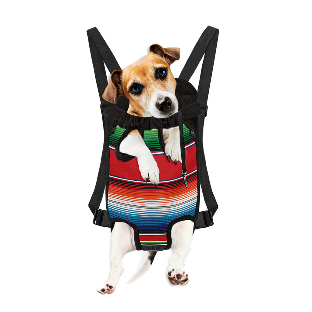 Vintage Mexican Serape Pattern Print Pet Carrier Backpack