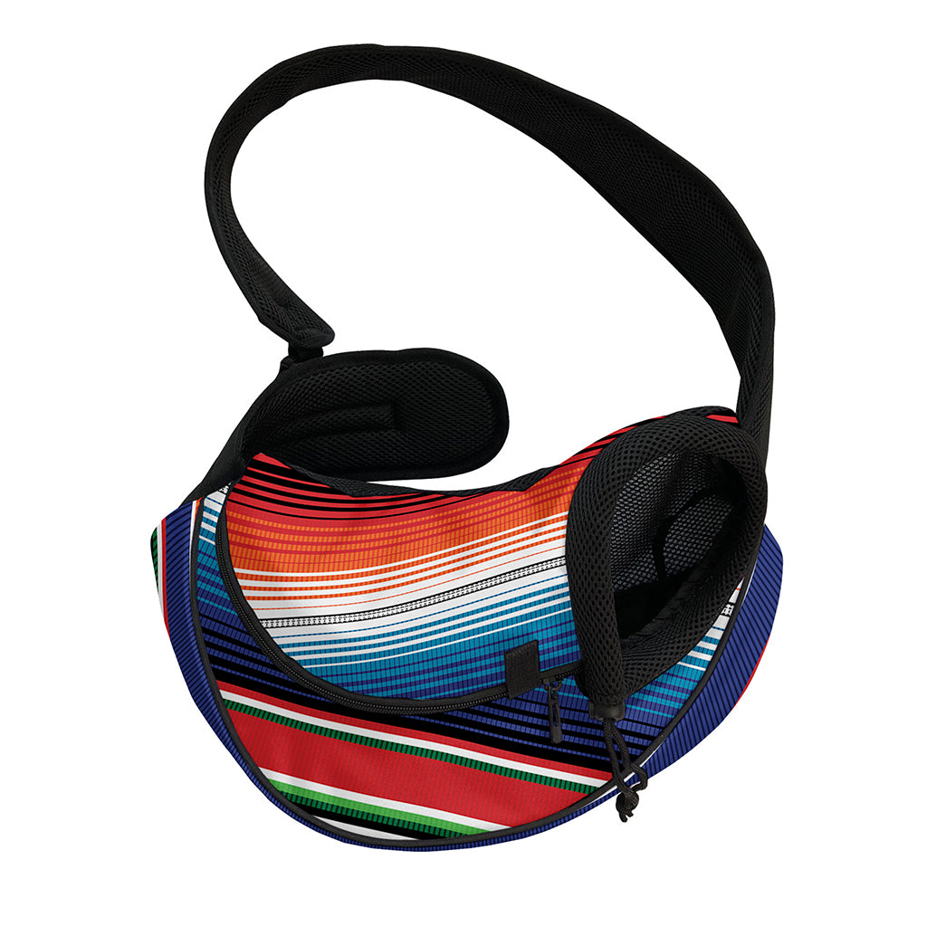 Vintage Mexican Serape Pattern Print Pet Sling Carrier