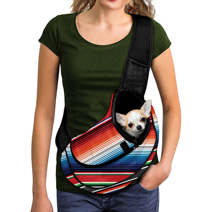 Vintage Mexican Serape Pattern Print Pet Sling Carrier