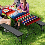 Vintage Mexican Serape Pattern Print Picnic Table Cover