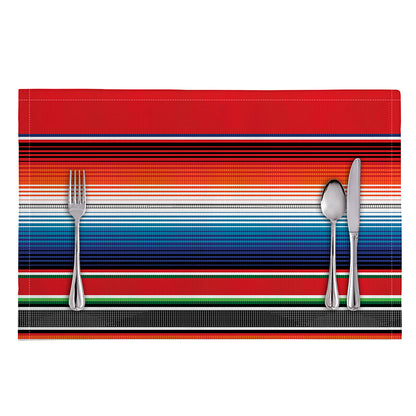 Vintage Mexican Serape Pattern Print Placemat