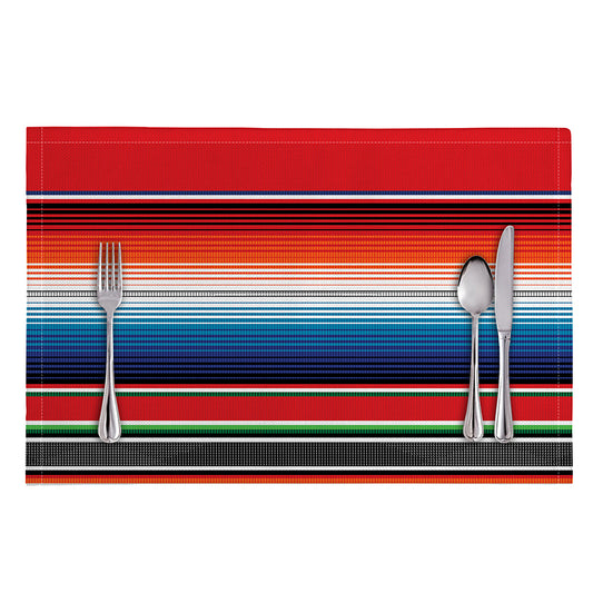 Vintage Mexican Serape Pattern Print Placemat