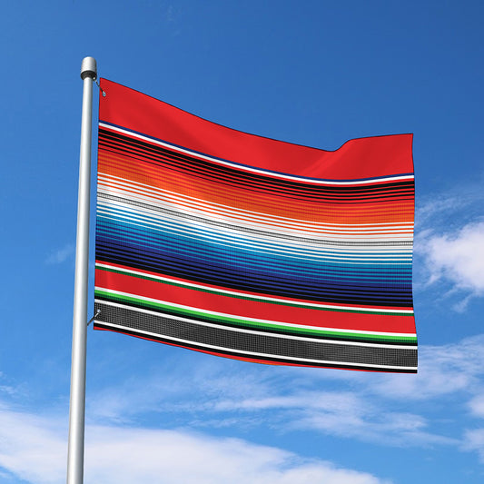 Vintage Mexican Serape Pattern Print Polyester Flag