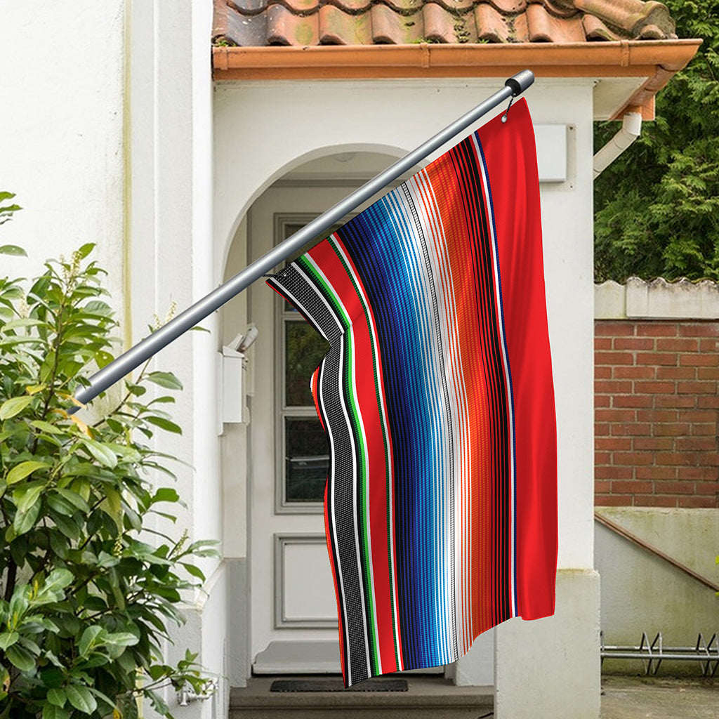 Vintage Mexican Serape Pattern Print Polyester Flag