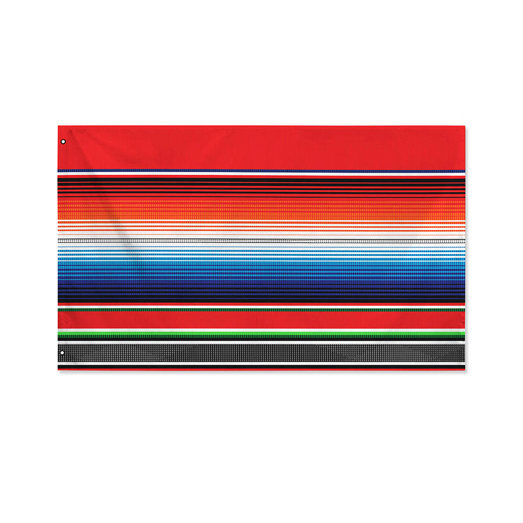 Vintage Mexican Serape Pattern Print Polyester Flag