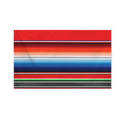 Vintage Mexican Serape Pattern Print Polyester Flag