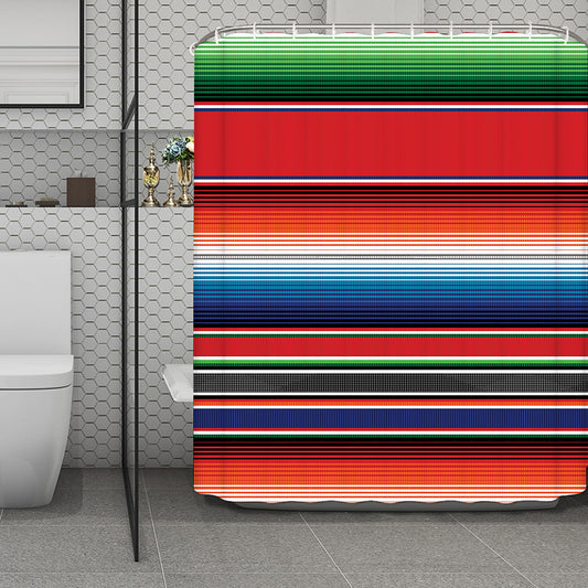 Vintage Mexican Serape Pattern Print Polyester Shower Curtain