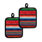 Vintage Mexican Serape Pattern Print Pot Holders