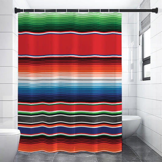 Vintage Mexican Serape Pattern Print Premium Shower Curtain