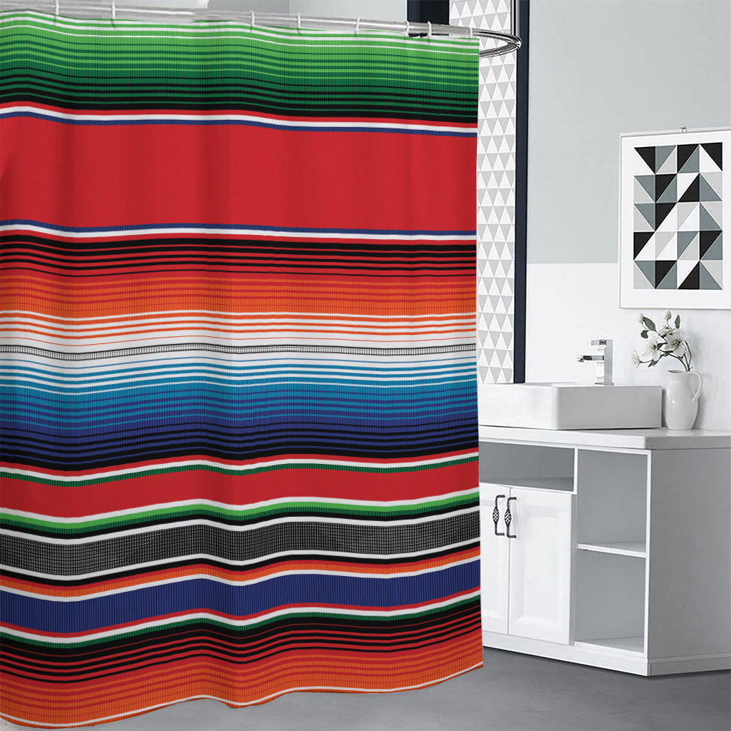 Vintage Mexican Serape Pattern Print Premium Shower Curtain