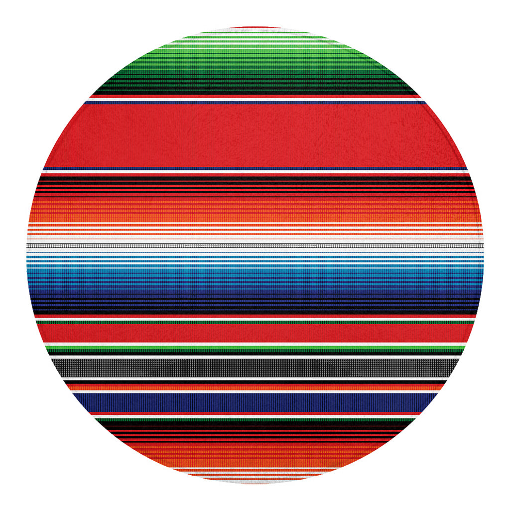 Vintage Mexican Serape Pattern Print Round Blanket