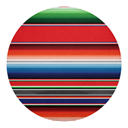 Vintage Mexican Serape Pattern Print Round Blanket