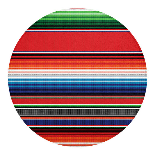 Vintage Mexican Serape Pattern Print Round Blanket