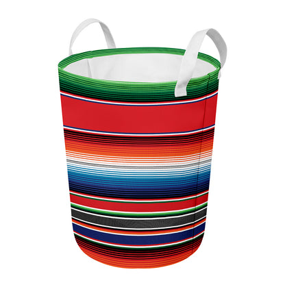 Vintage Mexican Serape Pattern Print Round Laundry Basket