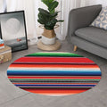 Vintage Mexican Serape Pattern Print Round Rug