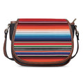 Vintage Mexican Serape Pattern Print Saddle Bag