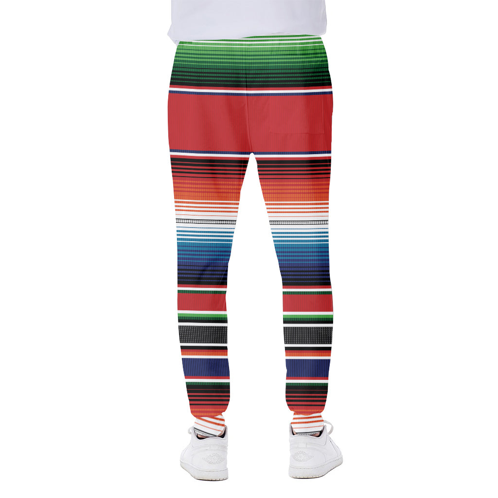 Vintage Mexican Serape Pattern Print Scuba Joggers
