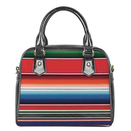 Vintage Mexican Serape Pattern Print Shoulder Handbag