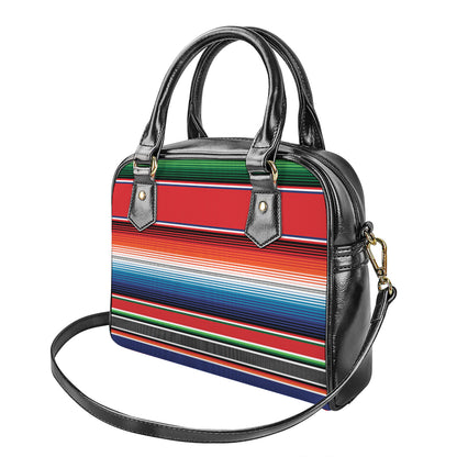 Vintage Mexican Serape Pattern Print Shoulder Handbag
