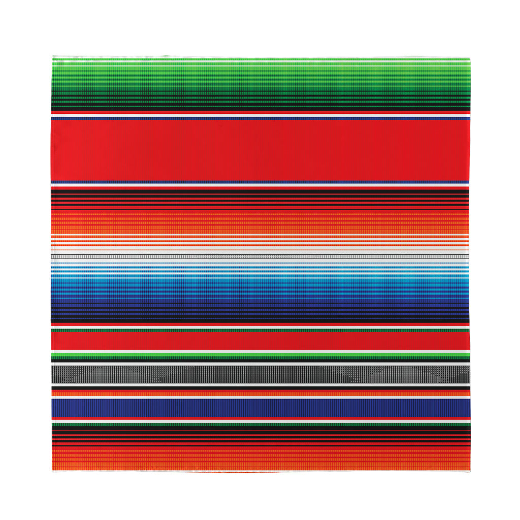Vintage Mexican Serape Pattern Print Silk Bandana
