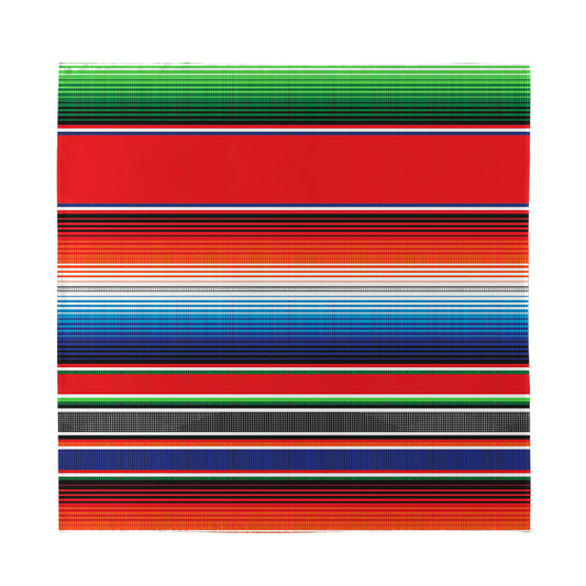 Vintage Mexican Serape Pattern Print Silk Bandana