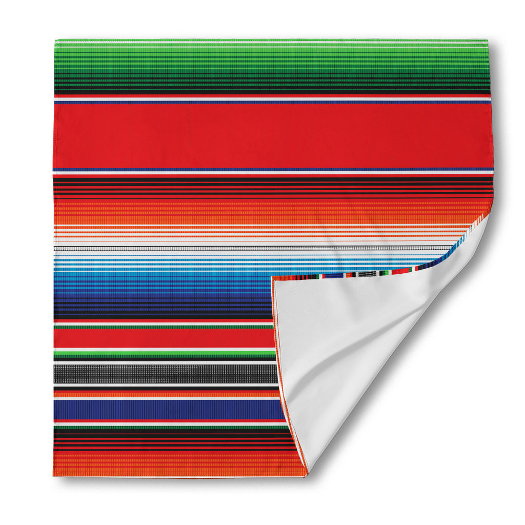 Vintage Mexican Serape Pattern Print Silk Bandana