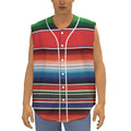 Vintage Mexican Serape Pattern Print Sleeveless Baseball Jersey