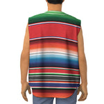 Vintage Mexican Serape Pattern Print Sleeveless Baseball Jersey