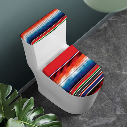Vintage Mexican Serape Pattern Print Toilet Lid And Tank Cover Set