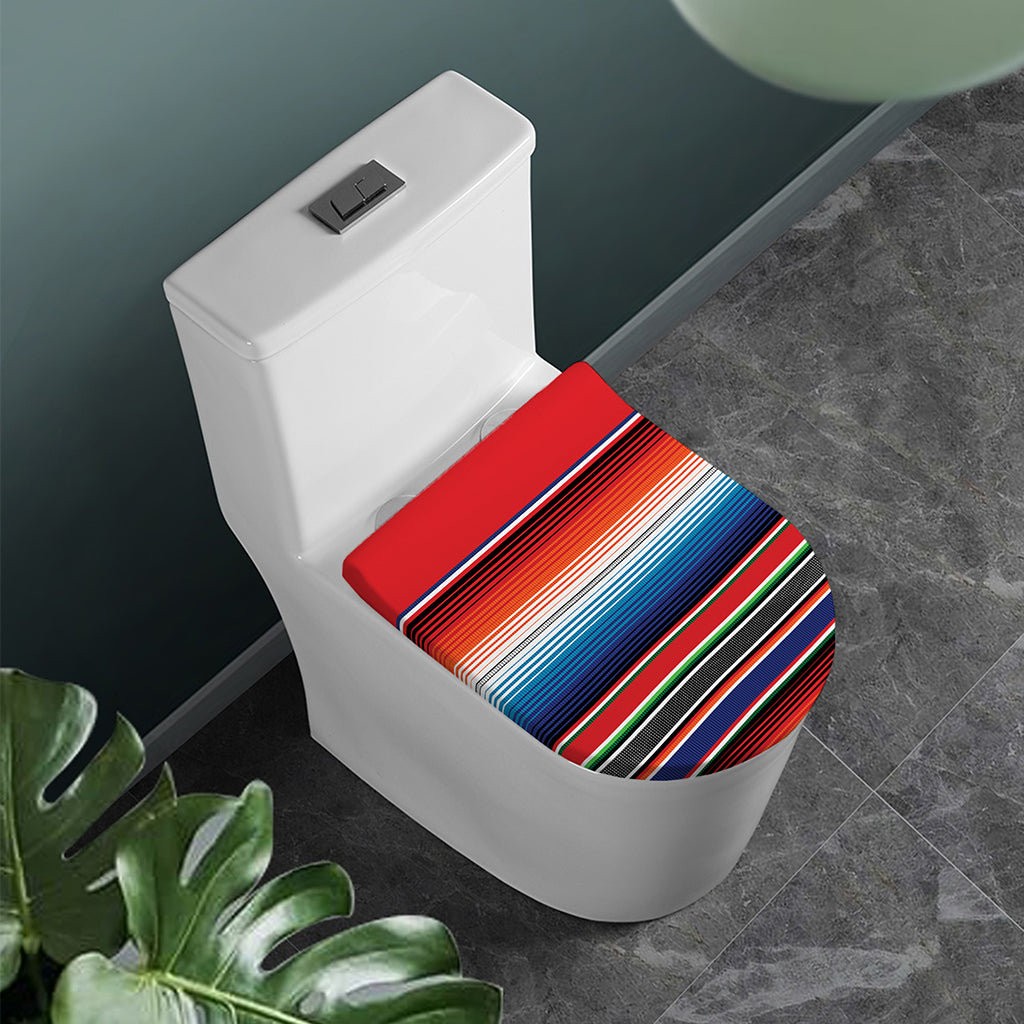 Vintage Mexican Serape Pattern Print Toilet Lid Cover