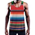 Vintage Mexican Serape Pattern Print Men's Workout Tank Top