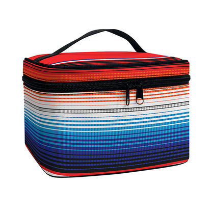 Vintage Mexican Serape Pattern Print Travel Makeup Bag