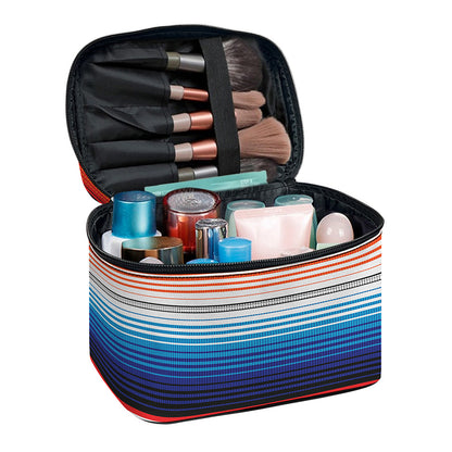 Vintage Mexican Serape Pattern Print Travel Makeup Bag