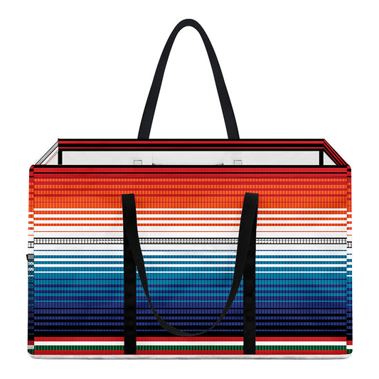 Vintage Mexican Serape Pattern Print Utility Tote Bag